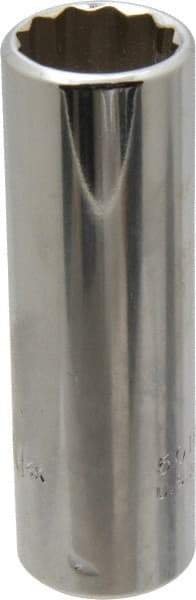 Proto - 3/8" Drive, Deep Hand Socket - 12 Points, 2-3/4" OAL, Chrome Finish - Best Tool & Supply