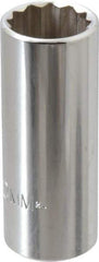 Proto - 3/8" Drive, Deep Hand Socket - 12 Points, 2-3/4" OAL, Chrome Finish - Best Tool & Supply