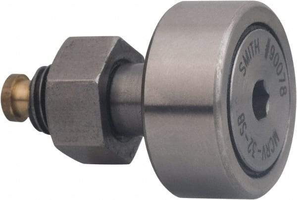 Accurate Bushing - 32mm Roller Diam x 14mm Width, 12mm Stud Diam x 25mm Length, Sealed Stud Cam Follower with Hex - Carbon Steel, 13mm Thread Length, M12 x 1.5 Thread, 40mm OAL, 8,100 N Dynamic Cap, 9,700 N Static Cap - Best Tool & Supply