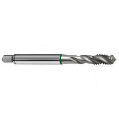 M10x1.5 6H 3-Flute Cobalt Green Ring Semi-Bottoming 40 degree Spiral Flute Tap-Bright - Best Tool & Supply