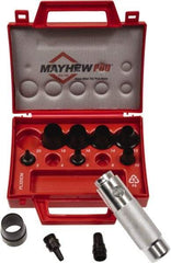 Mayhew - 11 Piece, 3 to 20mm, Hollow Punch Set - Round Shank, Alloy Steel, Comes in Plastic Case - Best Tool & Supply