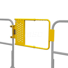 Rail Safety Gates; Fits Clear Opening (Inch): 24.0000 to 40.0000; Material: Steel; Door Height (Inch): 21.0000; Width (Inch): 24; Self Closing: Yes; Color: Yellow; Length Ft.: 2.00