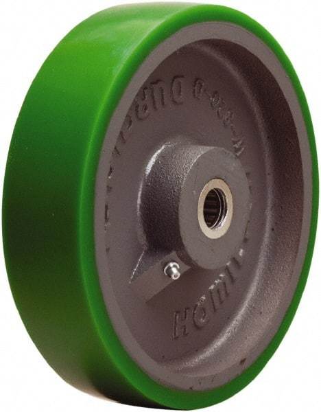 Hamilton - 8 Inch Diameter x 2 Inch Wide, Polyurethane on Cast Iron Caster Wheel - 1,500 Lb. Capacity, 2-1/4 Inch Hub Length, 3/4 Inch Axle Diameter, Straight Roller Bearing - Best Tool & Supply