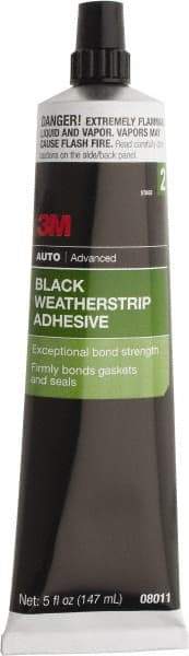 3M - 5 oz Tube Black Weatherstrip Adhesive - Series 08011, 24 hr Working Time, 24 hr Full Cure Time, Bonds to Rubber - Best Tool & Supply