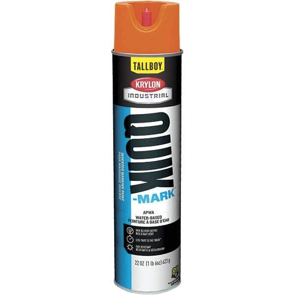 Krylon - 25 fl oz Orange Marking Paint - 35 to 71 Sq Ft Coverage, Water-Based Formula - Best Tool & Supply