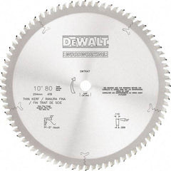 DeWALT - 10" Diam, 5/8" Arbor Hole Diam, 80 Tooth Wet & Dry Cut Saw Blade - Tungsten Carbide-Tipped, Standard Round Arbor - Best Tool & Supply