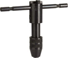 Cle-Line - #12 to 1/2" Tap Capacity, T Handle Tap Wrench - 5" Overall Length, Ratcheting - Best Tool & Supply