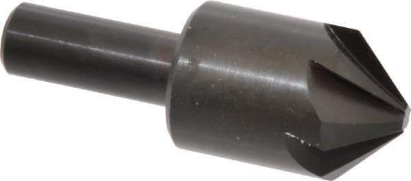 Hertel - 1" Head Diam, 1/2" Shank Diam, 6 Flute 90° High Speed Steel Countersink - 2-3/4" OAL, Straight Shank - Best Tool & Supply