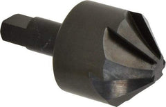 Hertel - 2" Head Diam, 1" Shank Diam, 6 Flute 90° High Speed Steel Countersink - 4-3/8" OAL, Straight Shank - Best Tool & Supply