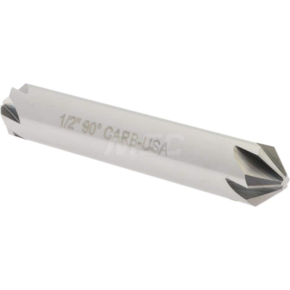 1/2″ Head Diam, 1/2″ Shank Diam, 6 Flute 90° Solid Carbide Countersink 3″ OAL, Straight Shank