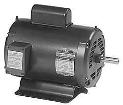 Baldor - 1-1/2 Max hp, 1,725 Max RPM, Electric AC DC Motor - 115, 208, 230 V Input, Single Phase, 145T Frame - Best Tool & Supply