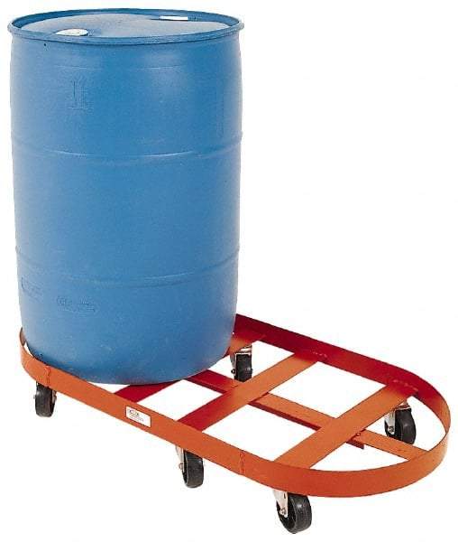 Made in USA - 1,800 Lb Load Capacity, 30 Gal Drum Dolly - 19-1/2" Wide x 6-3/4" High, 6 Wheels - Best Tool & Supply