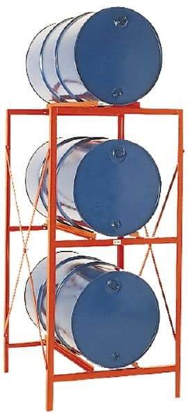 Made in USA - 7,200 Lb Load Capacity, 30 & 55 Gal Drum Storage Rack - 85-1/2" Wide x 70" High - Best Tool & Supply