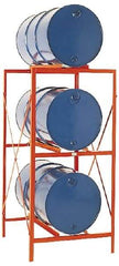 Made in USA - 3,200 Lb Load Capacity, 30 & 55 Gal Drum Storage Rack - 60" Wide x 48-1/2" High - Best Tool & Supply