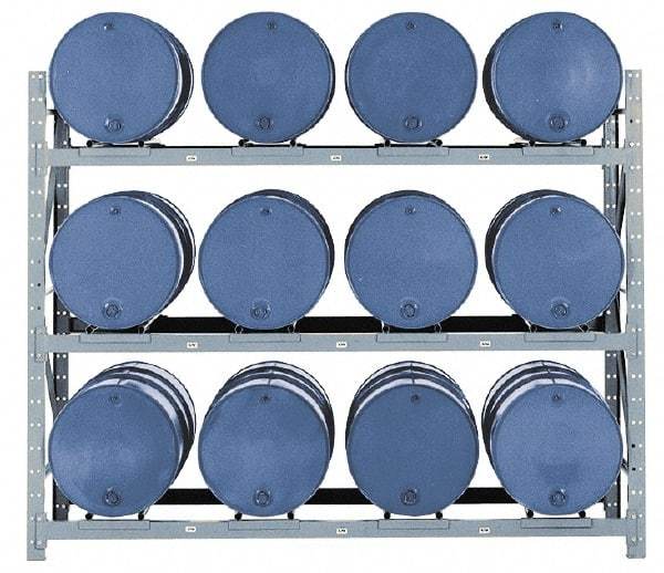 Made in USA - 14,475 Lb Load Capacity, 30 & 55 Gal Drum Pallet Rack - 105" Wide x 84" High - Best Tool & Supply