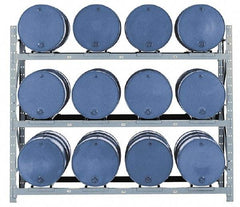 Made in USA - 19,300 Lb Load Capacity, 30 & 55 Gal Drum Pallet Rack - 105" Wide x 120" High - Best Tool & Supply