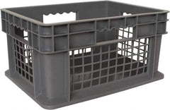 Akro-Mils - 0.89 Cu Ft, 83 Lb Load Capacity Gray Polyethylene Tote Container - Stacking, 15.8" Long x 11.8" Wide x 8.3" High - Best Tool & Supply