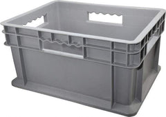 Akro-Mils - 0.89 Cu Ft, 83 Lb Load Capacity Gray Polyethylene Tote Container - Stacking, 15.8" Long x 11.8" Wide x 8.3" High - Best Tool & Supply