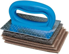 Ability One - 6" Long x 4" Wide x 1/2" Thick Sponge - Heavy-Duty, Brown/Gray - Best Tool & Supply