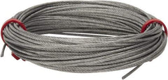 Value Collection - 1/16" Diam, Aircraft Cable - 480 Lb Breaking Strength, 7 x 7 Strand Core - Best Tool & Supply