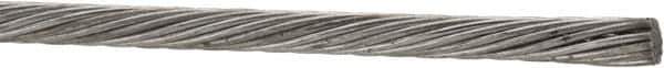 Value Collection - 5/32" Diam, Aircraft Cable - 3,300 Lb Breaking Strength, 1 x 19 Single Strand - Best Tool & Supply