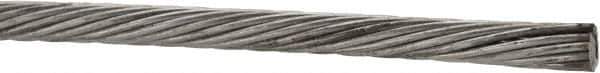 Value Collection - 3/16" Diam, Aircraft Cable - 4,700 Lb Breaking Strength, 1 x 19 Single Strand - Best Tool & Supply