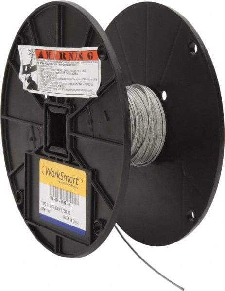 Value Collection - 1/16" Diam, Aircraft Cable - 500 Lb Breaking Strength, 1 x 19 Single Strand - Best Tool & Supply