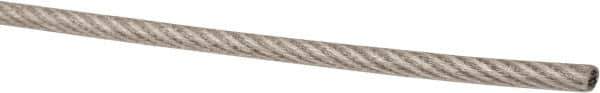 Value Collection - 1/16" x 3/64" Diam, Aircraft Cable - 480 Lb Breaking Strength, 7 x 7 Strand Core, Vinyl Coating - Best Tool & Supply