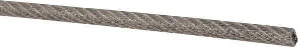 Value Collection - 1/8" x 3/32" Diam, Aircraft Cable - 920 Lb Breaking Strength, 7 x 7 Strand Core, Vinyl Coating - Best Tool & Supply