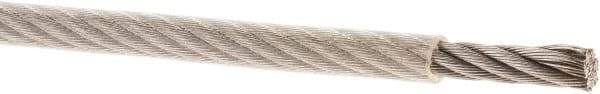 Value Collection - 1/4" x 3/16" Diam, Aircraft Cable - 3,700 Lb Breaking Strength, 7 x 19 Strand Core, Vinyl Coating - Best Tool & Supply