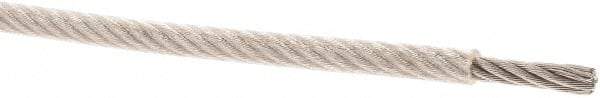 Value Collection - 3/16" x 1/8" Diam, Aircraft Cable - 1,760 Lb Breaking Strength, 7 x 19 Strand Core, Vinyl Coating - Best Tool & Supply