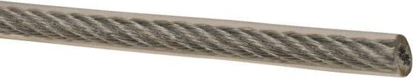 Value Collection - 3/16" x 3/32" Diam, Aircraft Cable - 920 Lb Breaking Strength, 7 x 7 Strand Core, Vinyl Coating - Best Tool & Supply