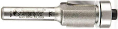 Amana Tool - 1/2" Cut Diam, 1/2" Length of Cut, 2 Flute Flush Trim Edge Profile Router Bit - Carbide-Tipped, 1/4" Shank Diam, 2-1/4" OAL, Uncoated - Best Tool & Supply