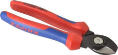 Knipex - 6-1/2" OAL, 12 AWG Capacity, Cable Cutter - 5/8" Jaw Length x 1" Jaw Width, Oval Head, Ergo Dual Component Handle - Best Tool & Supply