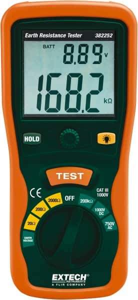 Extech - LCD Display Earth Ground Resistance Tester - AA Battery - Best Tool & Supply