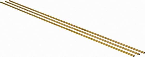 Made in USA - 3/32 Inch Outside Diameter x 12 Inch Long, Brass Round Tube - 0.066 Inch Inside Diameter, 0.014 Inch Wall Thickness, Alloy 260 - Best Tool & Supply