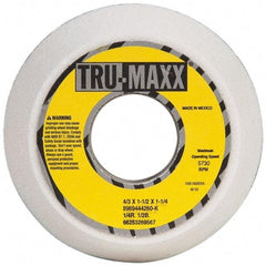 Tru-Maxx - 4" Diam, 1-1/4" Hole Size, 1-1/2" Overall Thickness, 60 Grit, Type 11 Tool & Cutter Grinding Wheel - Medium Grade, Aluminum Oxide, K Hardness, 5,730 RPM - Best Tool & Supply