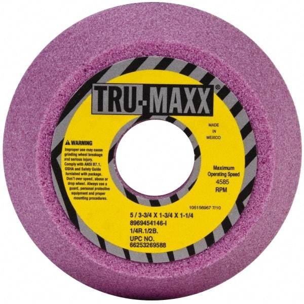 Tru-Maxx - 5" Diam, 1-1/4" Hole Size, 1-3/4" Overall Thickness, 46 Grit, Type 11 Tool & Cutter Grinding Wheel - Coarse Grade, Aluminum Oxide, I Hardness, 4,585 RPM - Best Tool & Supply