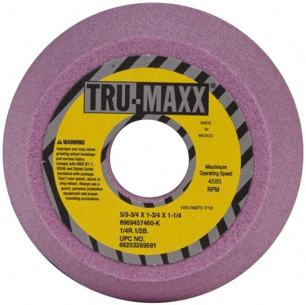 Tru-Maxx - 5" Diam, 1-1/4" Hole Size, 1-3/4" Overall Thickness, 60 Grit, Type 11 Tool & Cutter Grinding Wheel - Medium Grade, Aluminum Oxide, K Hardness, 4,585 RPM - Best Tool & Supply