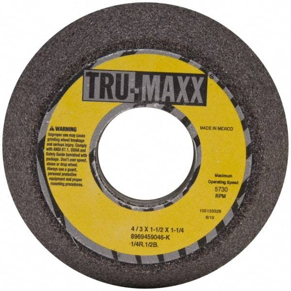 Tru-Maxx - 4" Diam, 1-1/4" Hole Size, 1-1/2" Overall Thickness, 46 Grit, Type 11 Tool & Cutter Grinding Wheel - Coarse Grade, Aluminum Oxide, K Hardness, 5,730 RPM - Best Tool & Supply