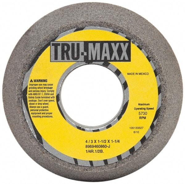 Tru-Maxx - 4" Diam, 1-1/4" Hole Size, 1-1/2" Overall Thickness, 60 Grit, Type 11 Tool & Cutter Grinding Wheel - Medium Grade, Aluminum Oxide, J Hardness, 5,730 RPM - Best Tool & Supply