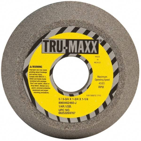 Tru-Maxx - 5" Diam, 1-1/4" Hole Size, 1-3/4" Overall Thickness, 60 Grit, Type 11 Tool & Cutter Grinding Wheel - Medium Grade, Aluminum Oxide, J Hardness, 4,585 RPM - Best Tool & Supply