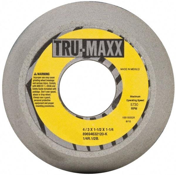 Tru-Maxx - 4" Diam, 1-1/4" Hole Size, 1-1/2" Overall Thickness, 120 Grit, Type 11 Tool & Cutter Grinding Wheel - Fine Grade, Aluminum Oxide, K Hardness, 5,730 RPM - Best Tool & Supply