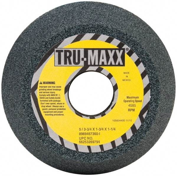 Tru-Maxx - 5" Diam, 1-1/4" Hole Size, 1-3/4" Overall Thickness, 60 Grit, Type 11 Tool & Cutter Grinding Wheel - Medium Grade, Aluminum Oxide, I Hardness, 4,585 RPM - Best Tool & Supply