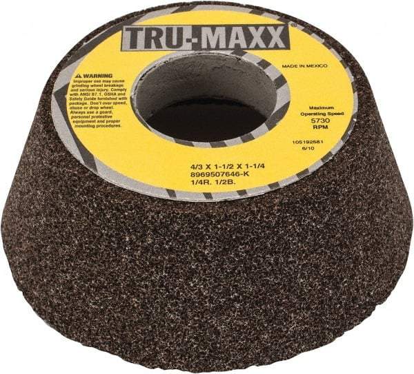 Tru-Maxx - 4" Diam, 1-1/4" Hole Size, 1-1/2" Overall Thickness, 46 Grit, Type 11 Tool & Cutter Grinding Wheel - Coarse Grade, Aluminum Oxide, K Hardness, 5,730 RPM - Best Tool & Supply