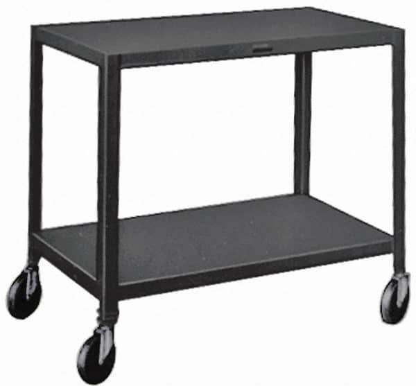 Made in USA - 500 Lb Capacity, 24" Wide x 48" Long x 34-1/2" High Service Cart - 2 Shelf, Steel, Swivel Casters - Best Tool & Supply