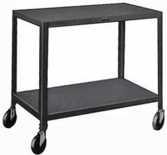 Made in USA - 500 Lb Capacity, 18" Wide x 30" Long x 34-1/2" High Service Cart - 3 Shelf, Steel, Swivel Casters - Best Tool & Supply