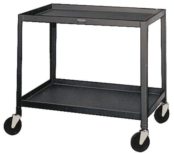 Made in USA - 500 Lb Capacity, 18" Wide x 36" Long x 34-1/2" High Service Cart - 2 Shelf, Steel, Swivel Casters - Best Tool & Supply