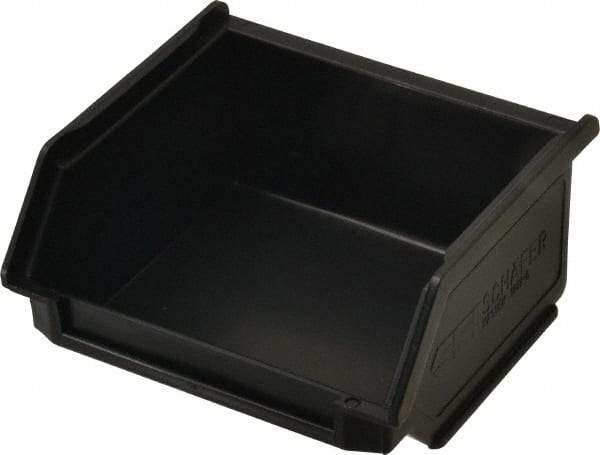 SSI Schaefer - 11 Lb. Load Capacity, 3-3/4" Deep, Black Polypropylene Hopper Stacking Bin - 2" High x 4" Wide x 3-3/4" Long - Best Tool & Supply