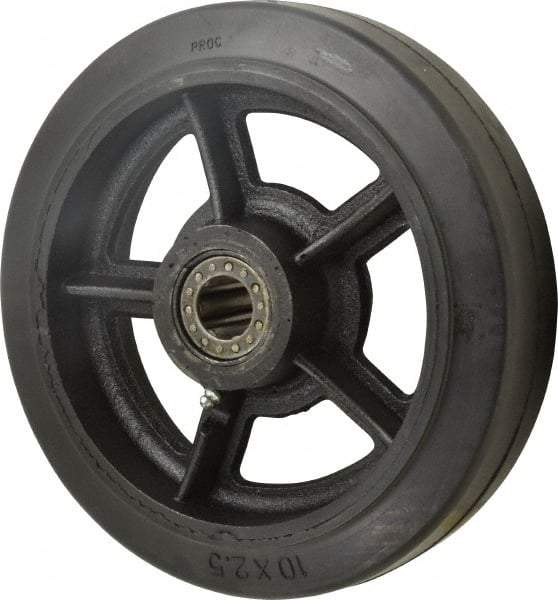 Value Collection - 10 Inch Diameter x 2-1/2 Inch Wide, Rubber Caster Wheel - 800 Lb. Capacity, 2-3/4 Inch Hub Length, 1 Inch Axle Diameter, Roller Bearing - Best Tool & Supply